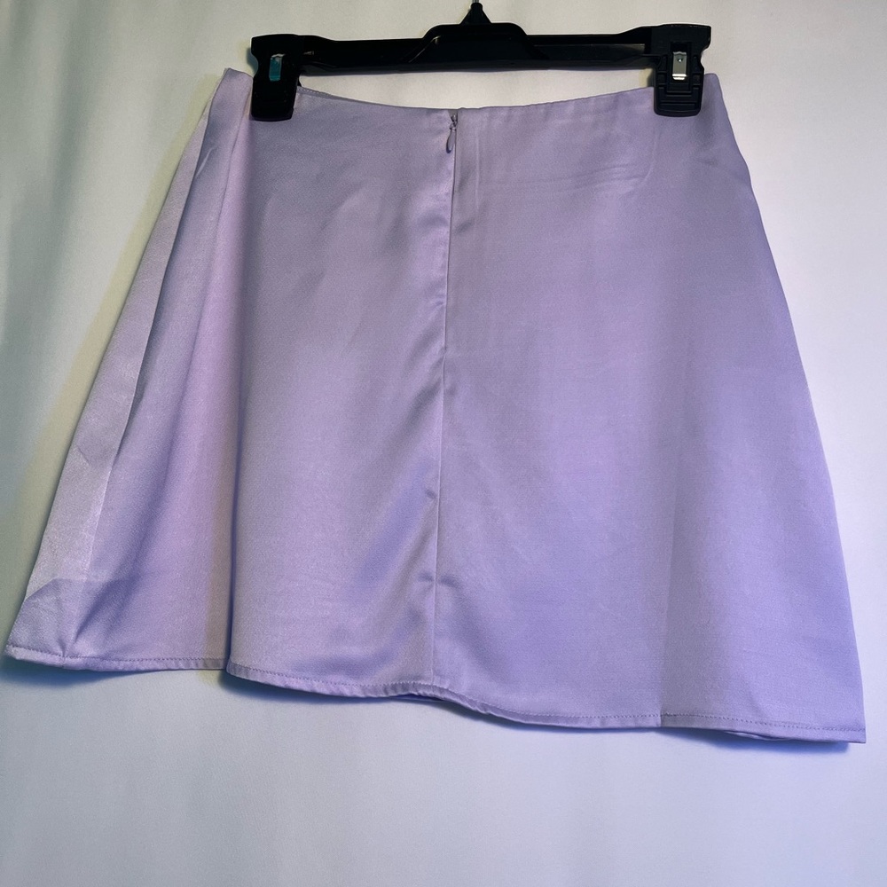 WeWoreWhat Satin Charmeuse Mini Slip Skirt Heather lavander Size S new - Picture 3 of 8